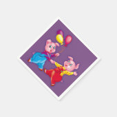 Ferkelrosa fröhlich serviette (Ecke)