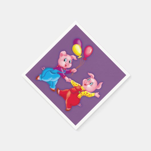 Ferkelrosa fröhlich serviette (Ecke)