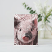 Ferkelrosa Postkarte (Stehend Vorderseite)
