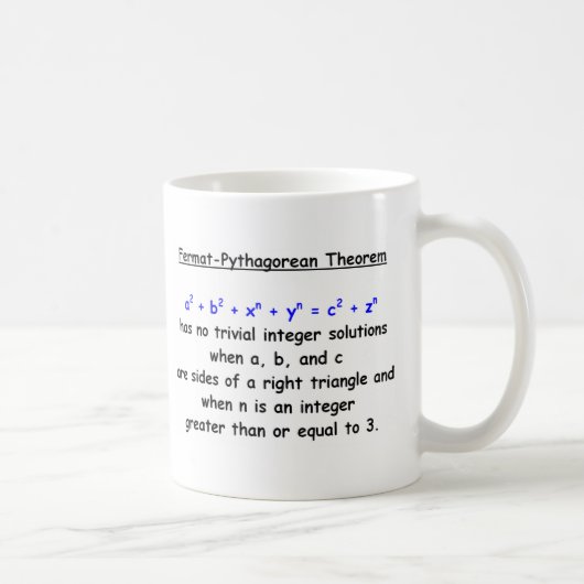 Fermat-Pythagorean Albern Theorem Kaffeetasse (Rechts)