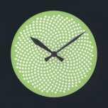 Fermats Spirale Runde Wanduhr<br><div class="desc">Muster wie diese sind häufig in der Natur zu finden und können mathematisch aus Fibonacci-Verhältnissen generiert werden: Die Fibonacci-Sequenz läuft 1, 1, 2, 3, 5, 8, 13... (jede nachfolgende Zahl ist die Summe der beiden vorhergehenden). Auch Künstler und Architekten, die ihre Arbeit aufgrund ihrer Freude am Auge entsprechend ausrichten, haben...</div>
