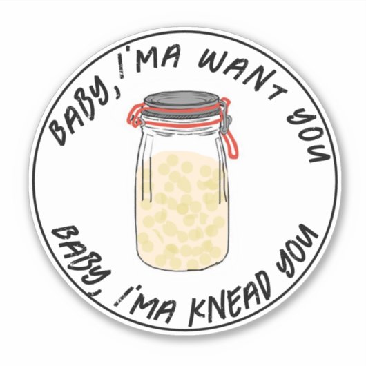 Fermentierter Sauerteig in Jar Aufkleber (Vorderseite)