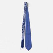 Fern Blätter Texture Sketch White Blue Krawatte (Rückseite)