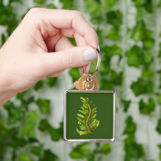 Fern-Blattgrün-Kunst Schlüsselanhänger (Hand)