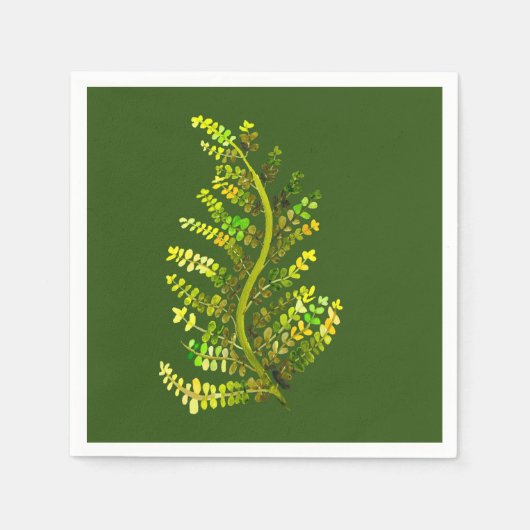 Fern-Blattgrün-Kunst Serviette (Vorderseite)