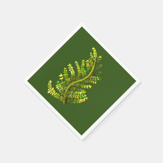 Fern-Blattgrün-Kunst Serviette (Ecke)