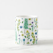 Fern Blume Nahtloses Naturmuster Kaffeetasse (Mittel)