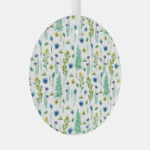 Fern Blume Nahtloses Naturmuster Ornament Aus Glas (Vorderseite Rechts)