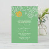 Fern Bold Colored Wedding Einladung (Stehend Vorderseite)