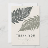 Fern Botanical Modern Minimal Woodland Wedding Dankeskarte (Vorderseite)
