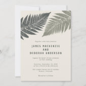 Fern Botanical Modern Minimal Woodland Wedding Einladung (Vorderseite)