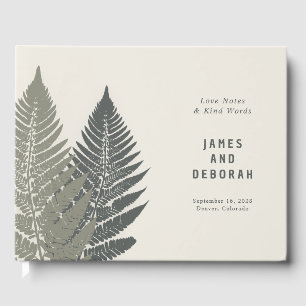 Fern Botanical Modern Minimal Woodland Wedding Gästebuch