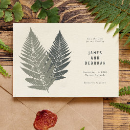 Fern Botanical Modern Minimal Woodland Wedding Save The Date