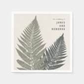 Fern Botanical Modern Minimal Woodland Wedding Serviette (Vorderseite)