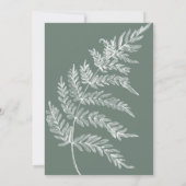 Fern Botanical Sage Wedding Einladung (Rückseite)
