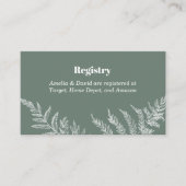Fern Botanische Bridal Registrierungskarte Visitenkarte (Vorderseite)