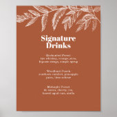 Fern Botanisches Woodland Signature Drinks Menü Po Poster (Vorne)