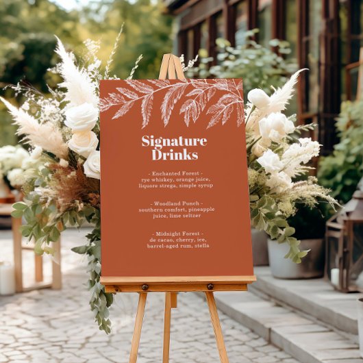 Fern Botanisches Woodland Signature Drinks Menü Po Poster