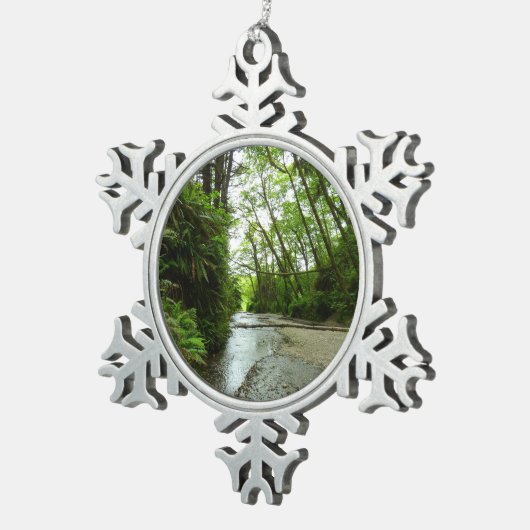 Fern Canyon II im Redwood-Nationalpark Schneeflocken Zinn-Ornament (Rechts)