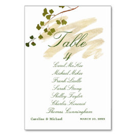 Fern + Emerald Wedding Table Seekarte Tischnummer