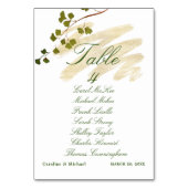 Fern + Emerald Wedding Table Seekarte Tischnummer (Vorderseite)