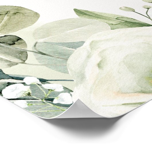 Fern Eucalyptus Greenery Fauna Engagement Welcome Poster (Ecke)