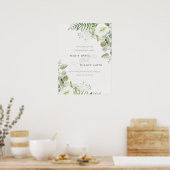 Fern Eucalyptus Greenery Fauna Engagement Welcome Poster (Küche)