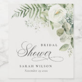 Fern Eukalyptus Greenerage Foliage Brautparty Weinetikett (Einzelnes Label)