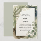 Fern-Eukalyptus-Grün-Hochzeit Einladung (Vorne/Hinten)