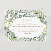 Fern Eukalyptus Hand Gezeichnet Grüne Hochzeit Begleitkarte (Vorne/Hinten)