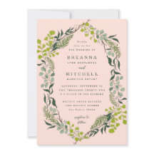 Fern Eukalyptus HandGezeichnet Grünpflanzen Pink W