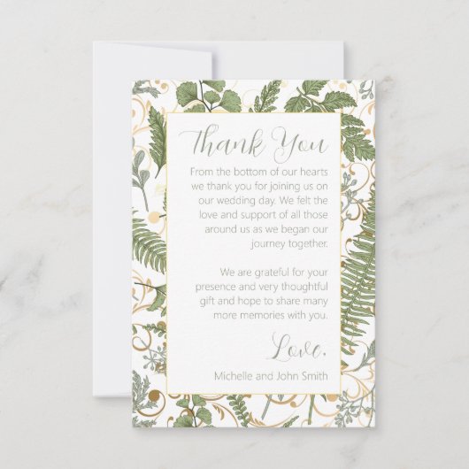 Fern Floral Muster Dankeskarte (Vorderseite)