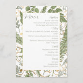 Fern Floral Muster Menükarte (Vorderseite)