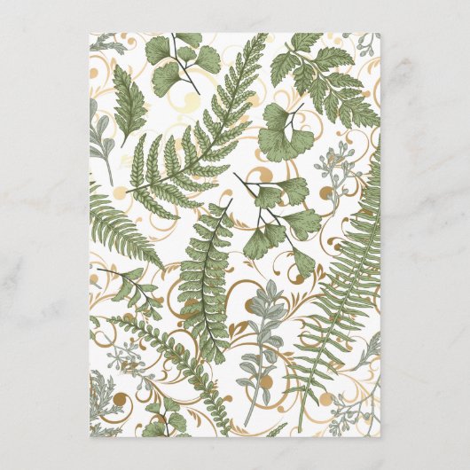 Fern Floral Muster Menükarte (Rückseite)