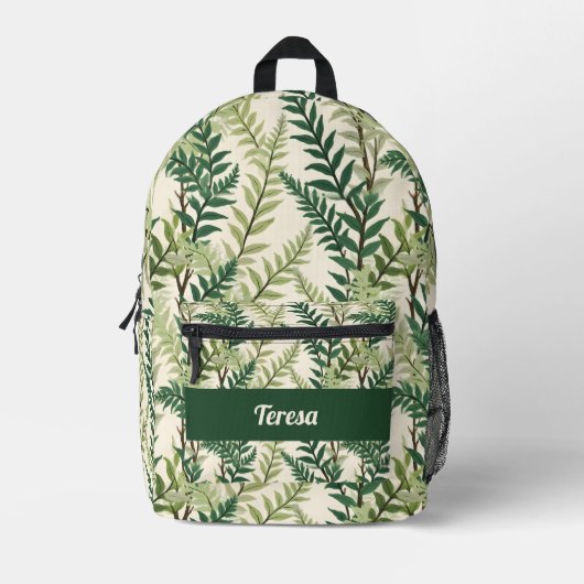 Fern Fronds Bedruckter Rucksack (Vorderseite)