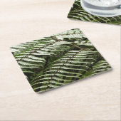 Fern Fronds II Dunkle grüne Natur Rechteckiger Pappuntersetzer (angewinkelt)