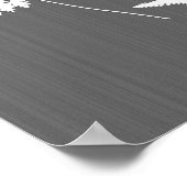 Fern Fronds, weiß auf Holzkohle grau / grau Poster (Ecke)