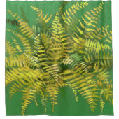 Fern, Fronten, Blumengrün, goldgelb Duschvorhang (Vorderseite)