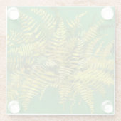 Fern, Fronten, Blumengrün, goldgelb Glasuntersetzer (Rückseite)