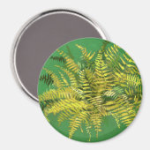 Fern, Fronten, Blumengrün, goldgelb Magnet (Vorderseite/Rückseite)