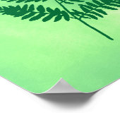 Fern Frontend, grün auf einem Aquarellhintergrund Poster (Ecke)