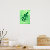 Fern Frontend, grün auf einem Aquarellhintergrund Poster (Küche)