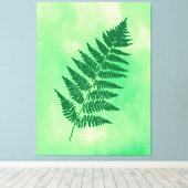 Fern Frontend, grün auf einem Aquarellplatz Canva Leinwanddruck (Insitu (Holzboden))