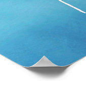 Fern Frontend, weiß auf blauem Aquarell Hintergrun Poster (Ecke)