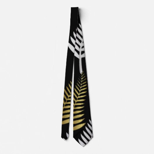 fern gold silber art Neck Tie Krawatte (Rückseite)