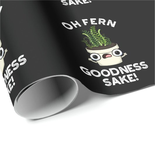 Fern Goodness Sake Funny Pflanze Puff Dark BG Geschenkpapier (Rolleneckpunkt)