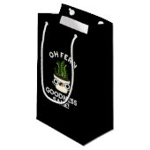 Fern Goodness Sake Funny Pflanze Puff Dark BG Kleine Geschenktüte (Vorderseite Schrägansicht)