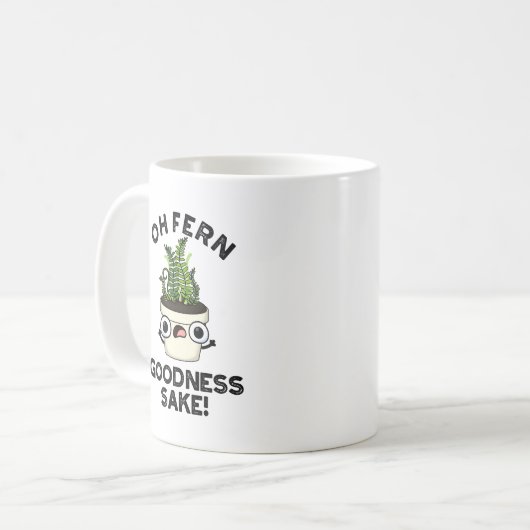 Fern Goodness Sake Funny Pflanze Puff Kaffeetasse (Vorderseite Links)