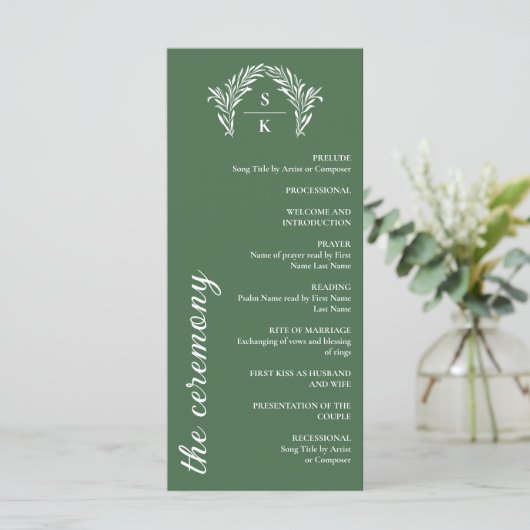 Fern Green Arch Wreath Monogram Wedding (Stehend Vorderseite)