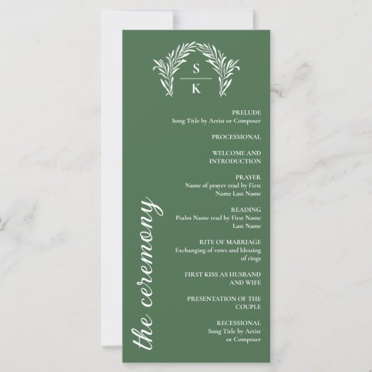 Fern Green Arch Wreath Monogram Wedding (Vorderseite)